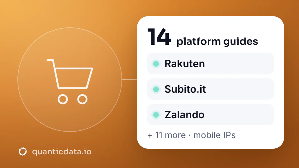 E-commerce on mobile proxies: 14 platform guides, including Rakuten, Subito.it and Zalando.