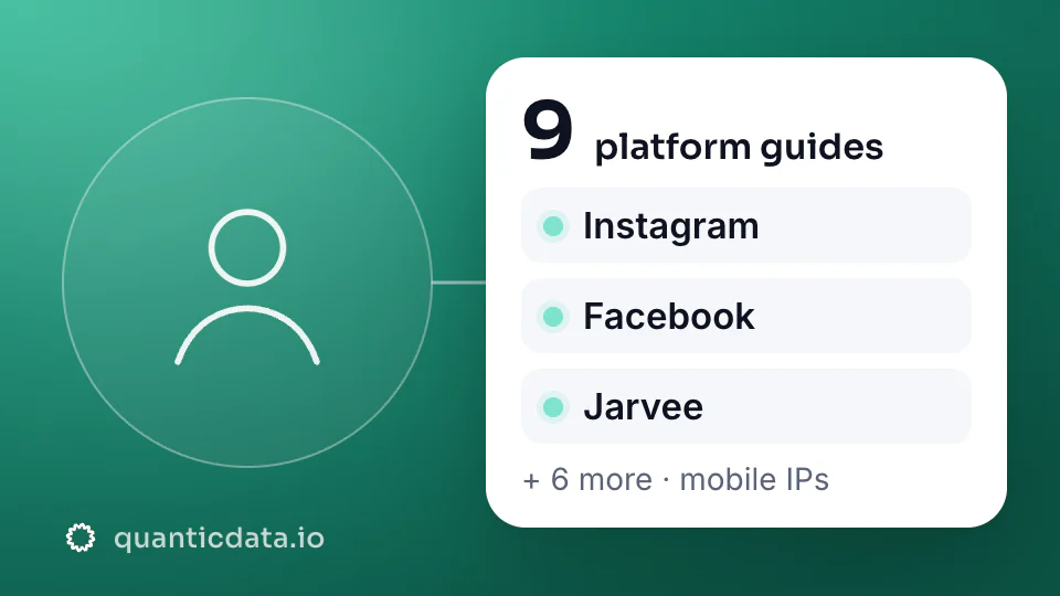 Social networks on mobile proxies: 9 platform guides, including Instagram, Facebook and Jarvee.