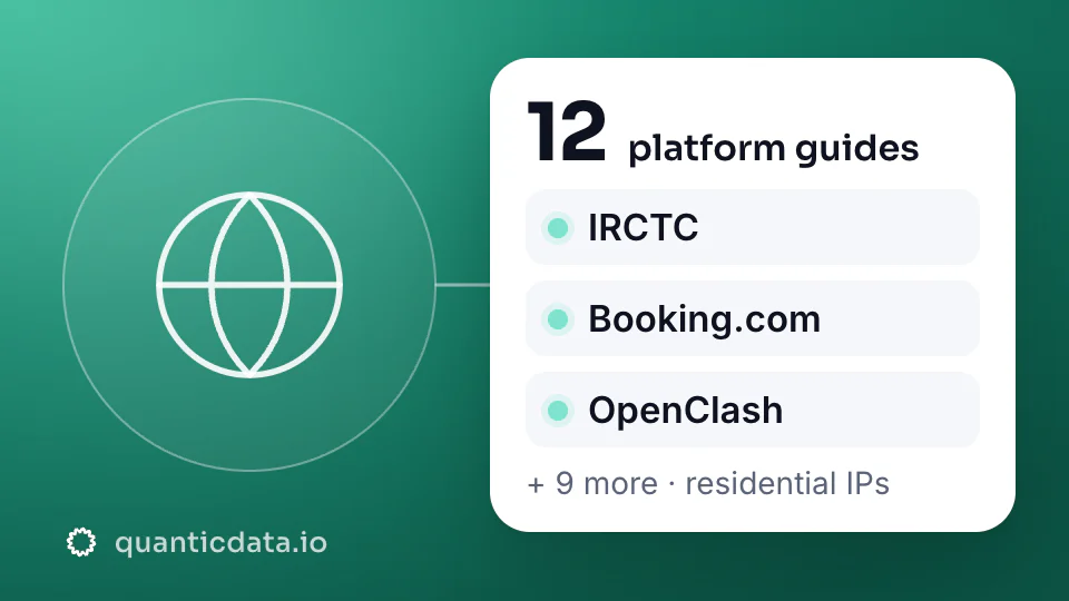 Apps, tools and travel on residential proxies: 13 platform guides, including IRCTC, Booking.com and OpenClash.